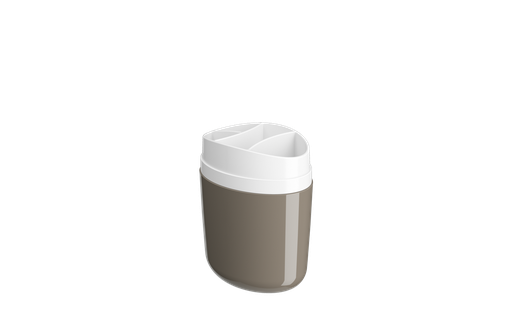 [10448/0126] PORTA CEPILLO DE PLASTICO BULKY WARM GRAY 