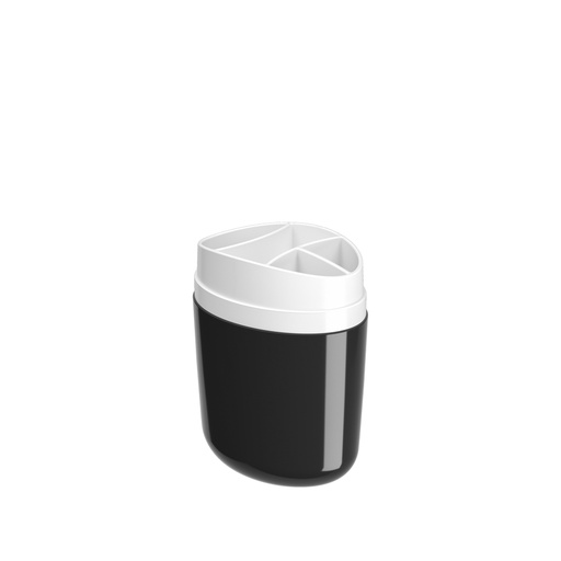[10448/0008] PORTA CEPILLO DE PLASTICO BULKY NEGRO 