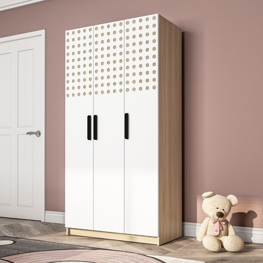 [230139.0001] ROPERO DOMI 3 PUERTAS Y 2 GAVETAS, MADERA SALINAS