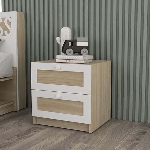 [40230146.0001] MESA DE NOCHE COMIC 2 GAVETAS MDP LEGNO SALINAS FF/BRANCO INFANTO JUVENIL