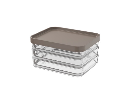 [20770/3126] POTE DE PLASTICO TRIO 840ML CLEAR WARM GRAY 
