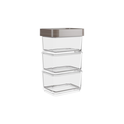 [20771/3126] POTE DE PLASTICO MICRO TRIO 300ML CLEAR WARM GRAY 