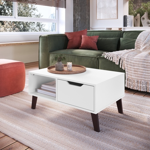 [MC004BCBC] MESA DE CENTRO RIMINI CON GAVETA BLANCO