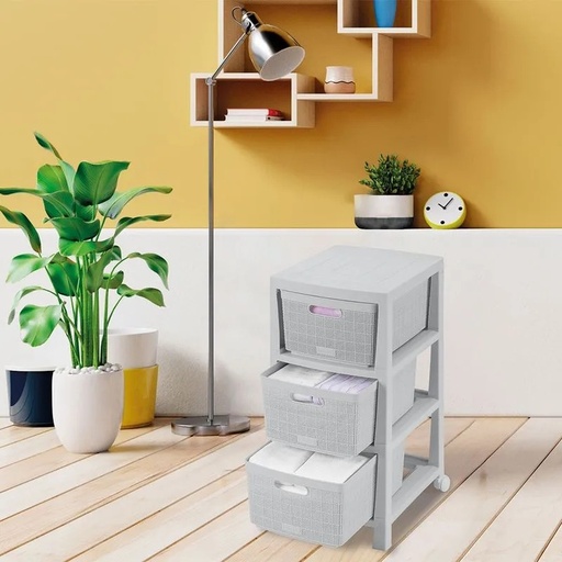 [12567] CAJONERO FIQUE 3 GAVETAS GRIS 