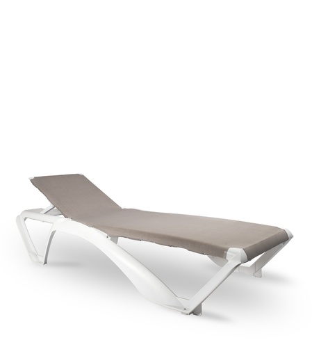 [03975] CHAISE LONGUE MARINA BLANCO / BEIGE