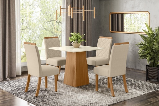 [S211-127] MESA DE COMEDOR DORA 900MM NATURE/OFF WHITE (NO INCLUYE SILLAS)