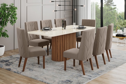 [SC66-127] MESA DE COMEDOR SOLANA 2000MM VIDRIO / CANTO REDONDO (NO INCLUYE SILLAS)
