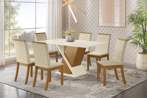 [S202-127] MESA DE COMEDOR SOLUS NATURE/OFF WHITE (NO INCLUYE SILLAS)