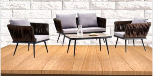 [12993] MUEBLE FIRSO 4/1 GRIS TIPO RATAN