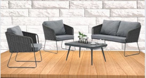[12891] MUEBLE FIRSO 4/1 TIPO CORREA TEJIDA GRIS