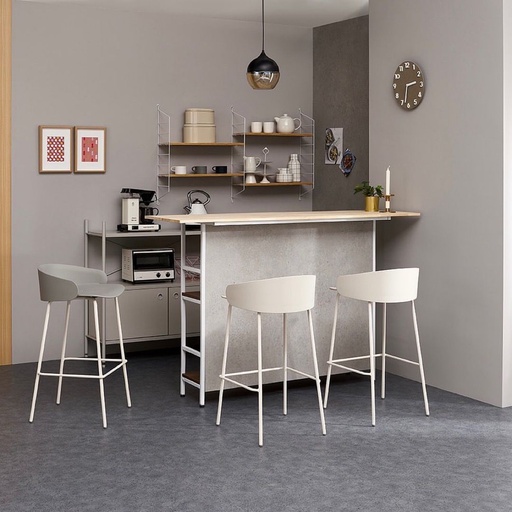 [TPOGG] TABURETE OLLA METAL BLANCO - PLASTICO GRIS GRAFITO