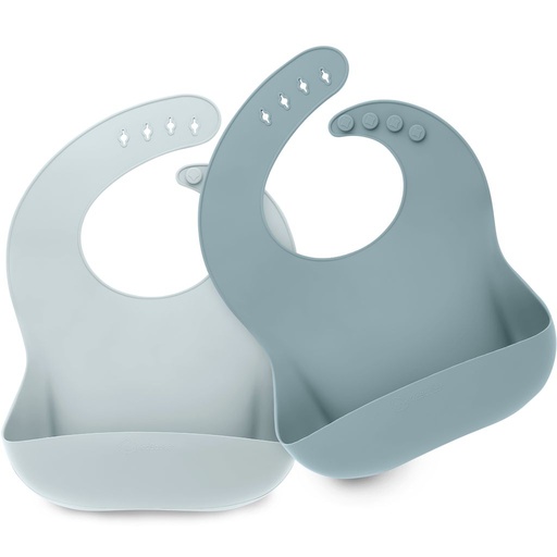 [KB-SBIB-ALP] Keababies Paquete de 2 baberos de silicona Prep (Alps), color: Alpes