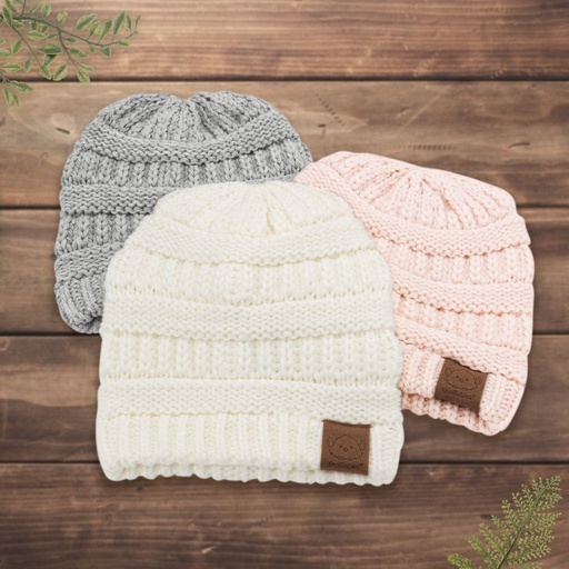 [KB006-002] Keababies Paquete de 3 gorros de bebé Warmzy (Sweet Pea), Tamaño: Mediano / Color: Sweet Pea
