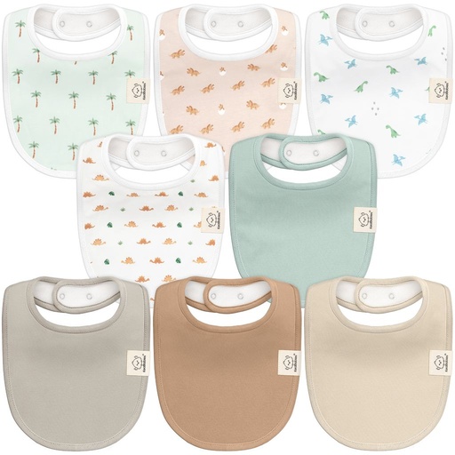 [KB-8UDB-ROA] Keababies Paquete de 8 baberos Urban Drool (Roarsome), color: Roarsome