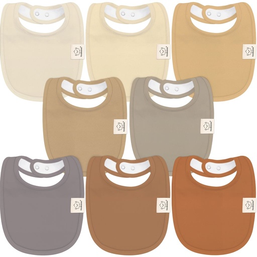 [KB-8UDB-TER] Keababies Paquete de 8 baberos Urban Drool (terracota), color: terracota