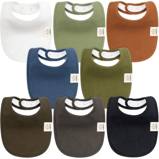 [KB-8QDB-BAS] Keababies Paquete de 8 baberos Urban Quin Drool (básicos), color: Básicos