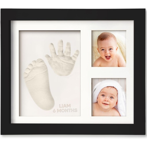 [KB029-002] Keababies Marco Solo de Recuerdo de Huella y Huella de Bebé (Negro Ónix), Color: Negro Ónix