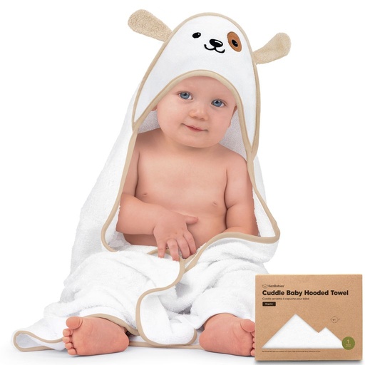 [KB-HTCD-DOG] Keababies Cuddle Toalla con capucha de bambú orgánico para bebés (perro), color: perro