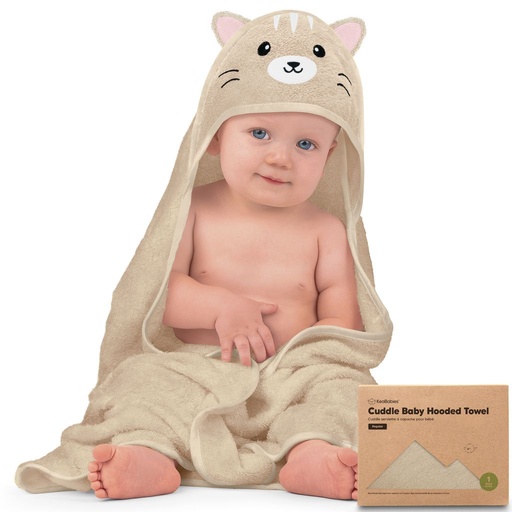 [KB-HTCD-CAT] Keababies Cuddle Toalla con capucha de bambú orgánico para bebé (gato), Estilo: Gato