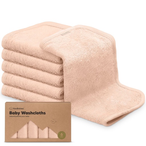 [KB-DEWC-PEA] Keababies Paquete de 6 Toallitas de lujo para bebés (melocotón), color: melocotón