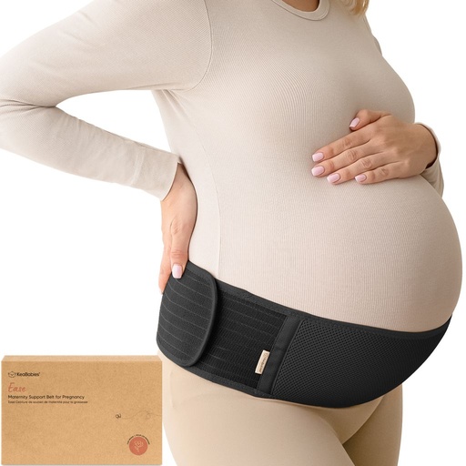 [KB004-003] Keababies Cinturón de soporte para embarazadas Ease (Midnight Black), Talla: M/L / Color: Midnight Black