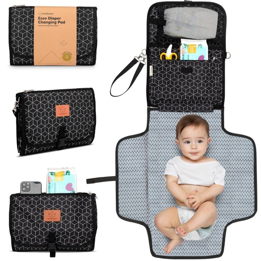 [KB035-002] Keababies Cambiador de Pañales EZEE (Negro Geo), Color: Negro Geo