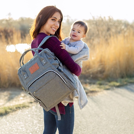[KB002-01] Keababies Mochila de pañales original (gris clásico), color: gris clásico