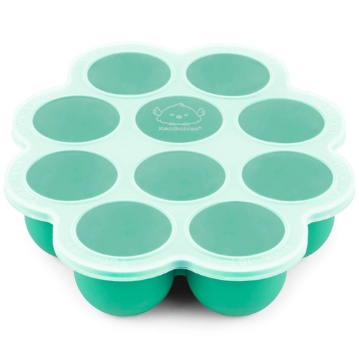[KB-PSFT-AGR] Keababies Bandeja de comida para bebés de silicona de preparación (verde alpino), color: verde alpino