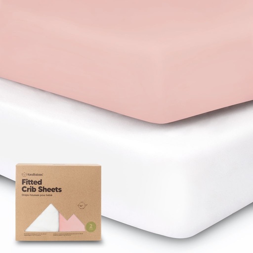 [KB-FCST-ROS] Keababies Paquete de 2 Sábanas de cuna Soothe (rosa), Estilo: Rosa