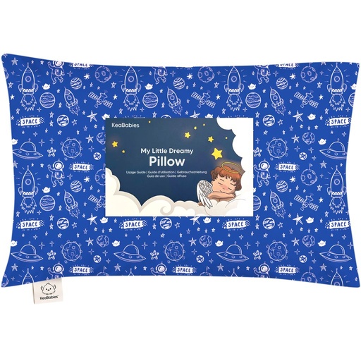 [KB-TDPL-OTS] Keababies Almohada para niños pequeños con funda de almohada (Off To Space), Color: Off To Space