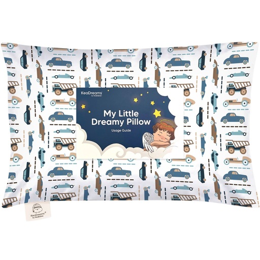 [KB-TDPL-VRO] Keababies Almohada para niños pequeños con funda de almohada (Vroom), color: Vroom