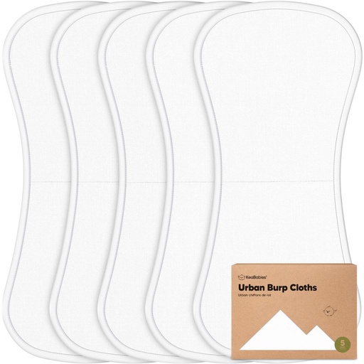 [KB020-006] Keababies Paquete de 5 Paños para eructar Urban (blanco suave), color: blanco suave