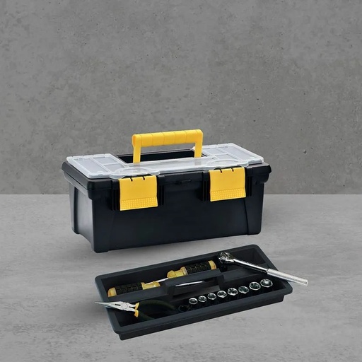 [3390] CAJA HERRAMIENTAS 16" NEGRA CON TAPA