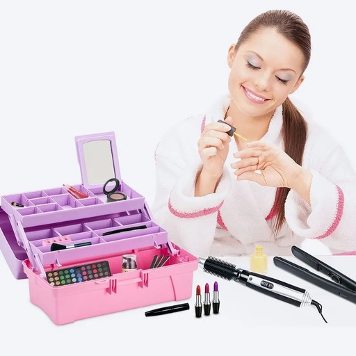 [4946] CAJA VANITY 14" ROSA/LILA