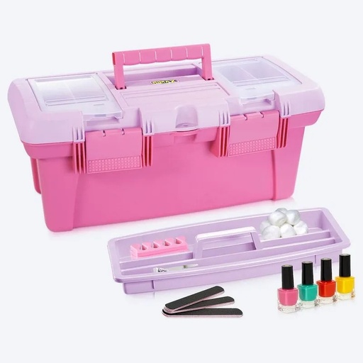 [10823] CAJA VANITY 18" ROSADO FUCSIA