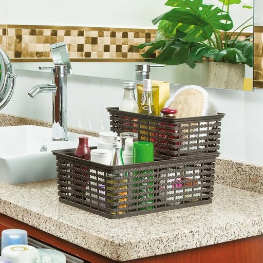 [9417] CANASTA DECORADA GRANDE 9 LITROS MARRON