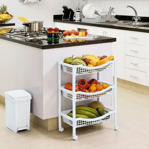 [3750] CANASTA MOVIL RECTANGULAR BLANCO
