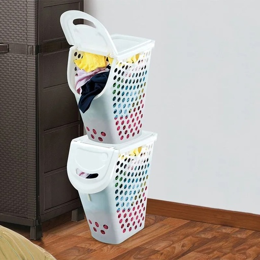 [7196] CESTA PARA ROPA PLUS BLANCA