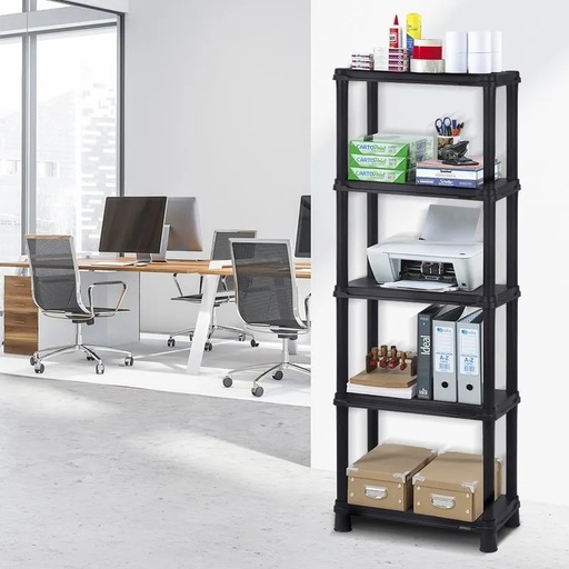 [9906] ESTANTE 12" 5 NIVELES NEGRO SOLIDO