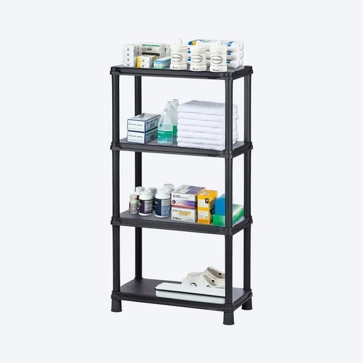 [9902] ESTANTE 15" 4 NIVELES NEGRO SOLIDO