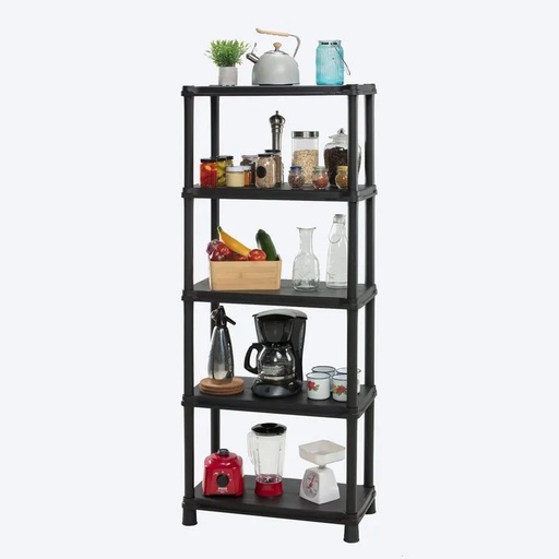 [9900] ESTANTE 15" 5 NIVELES NEGRO SOLIDO