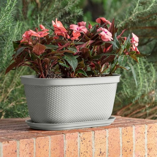 [12987] MACETERO OVALADO RAFIA 40CM GRIS HIELO