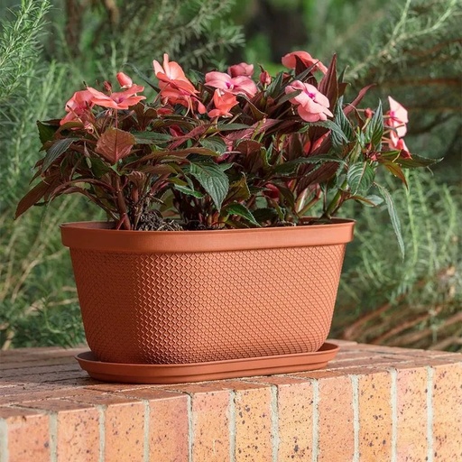 [12997] MACETERO OVALADA RAFIA 40CM TERRA