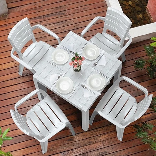 [11701] MESA BARU CUADRADA 75X75CM GRIS HIELO