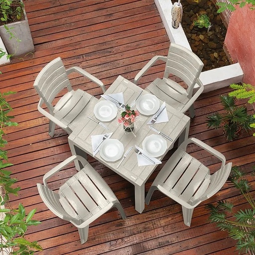 [10832] MESA BARU CUADRADA 75X75CM TAUPE