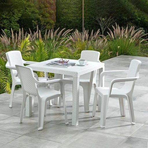 [12456] MESA ETERNA CUADRADA 80 CMS BLANCA AR