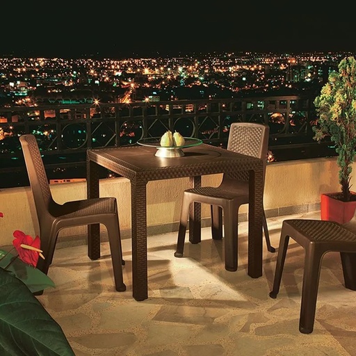[7804] MESA ETERNA CUADRADA 80 CMS MARRON
