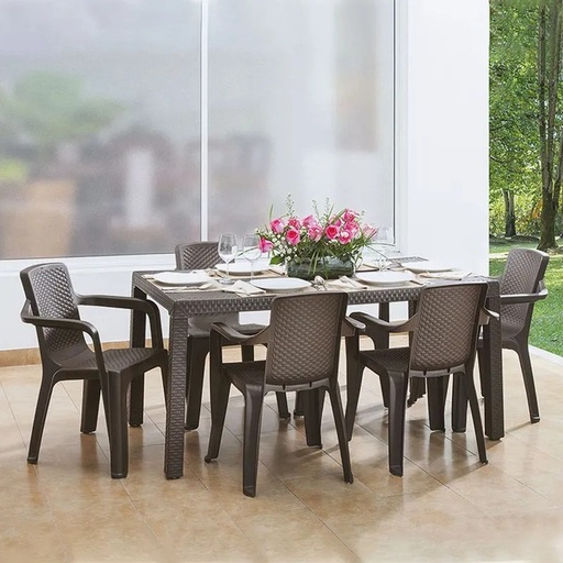 [8815] MESA ETERNA RECTANGULAR 150X80CM MARRON