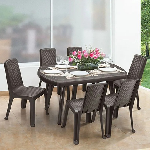 [8195] MESA LOTUS OVALADA MARRON  55X32