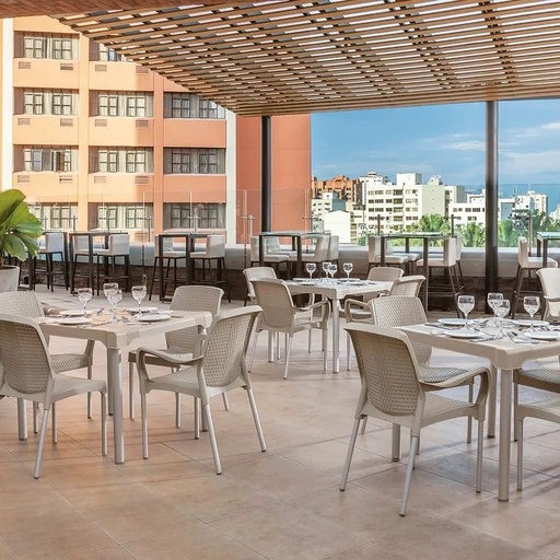 [9410] MESA SHIA CUADRADA TAUPE 85 CM
